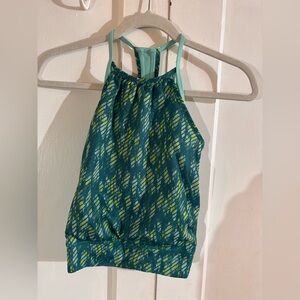 Girls Teal Patterned Tank Top